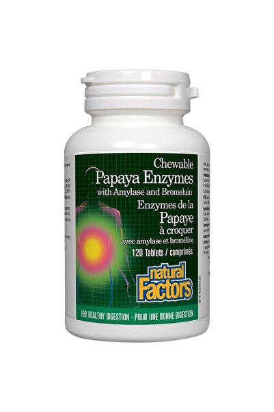 Natural Factors إنزيمات البابايا مع الأميليز والبروميلين، 120 قرصًا
