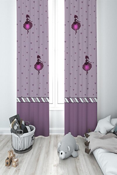 MEKTA HOME Cameră pentru copii liliac - Cortina de fundal cu 2 aripi Mkt-062