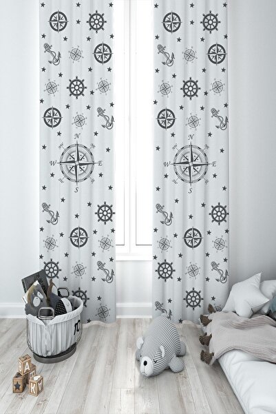 MEKTA HOME Cortina de fundal cu două aripi, busolă pentru cameră pentru bebel...