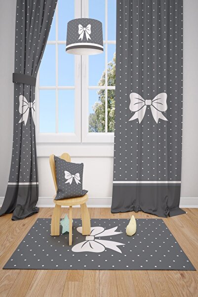 MEKTA HOME Ribbon Background Curtain for Kids and Baby Room - 2 Sashes