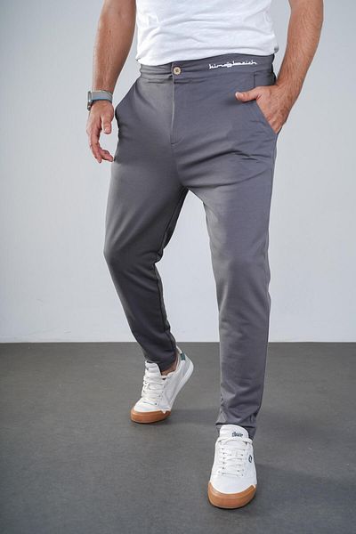 Butik TREND BIZ Ανδρική φόρμα με ελαστική μέση με στάμπα με τσέπες Slim Fit Fit