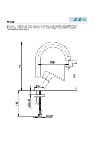 Eca Niobe Sink Faucet