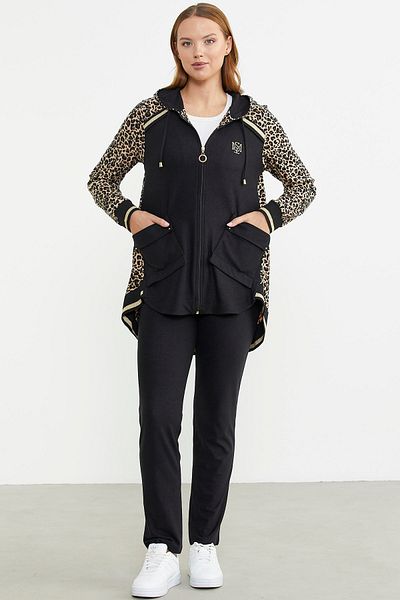 Sementa Costum combinat de leopard cu potrivire confortabilă - maro