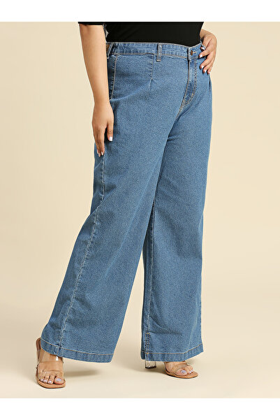 High Star By Styli Plus High Rise Wide Leg Jeans