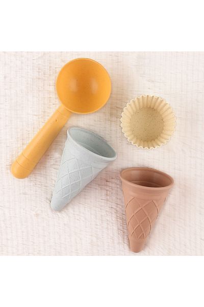 Choice Colorful 4-piece set beige cakeembry Play House Toy Beach Ice Cream Tube Digging Spoon cakes embryo