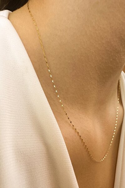 KRAFTIVA JEWELRY 14 Ayar Altın İnce Aynalı Zincir Kolye