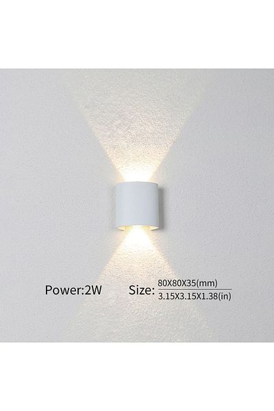 Choice Natural light 2W White 2W LED Wall Lamp Outdoor Waterproof Garden Lighting Indoor Bedroom Living Roo