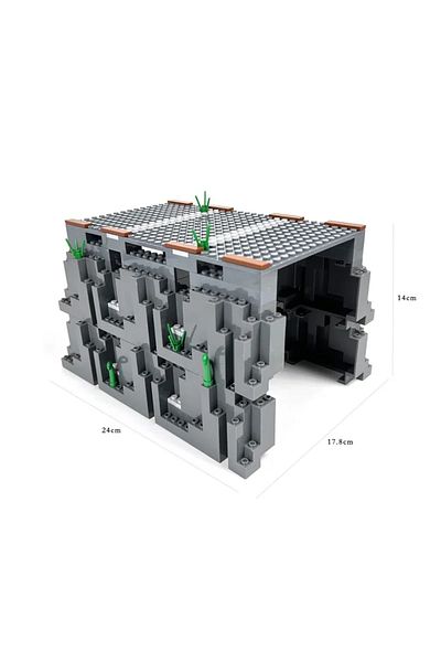 Choice Building blocks MOC train track cave rockery scene with simulation tunnel railway truck building ...