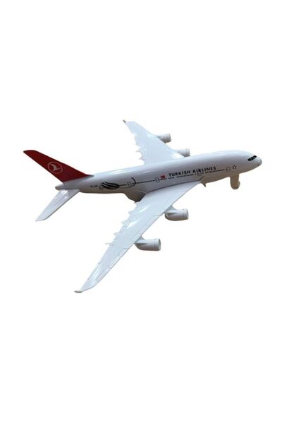 LRS STORE Metal Çek Bırak Thy Yolcu Uçağı Sesli Işıklı 15 cm