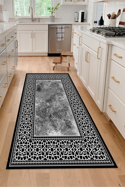 Bir Aksesuar Mutfak Halısı Desenli Dijital Baskı Yıkanabilir Kaymaz Taban Inc...