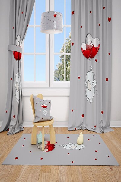 MEKTA HOME Filli Heart Cortina de fundal pentru camera copiilor si bebelusulu...