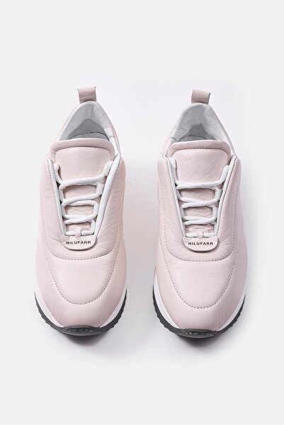 NILUFARR Balla Pudra Hakiki Deri Kadın Sneaker