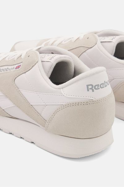 Reebok حذاء جري رجالي من النايلون برباط، أبيض