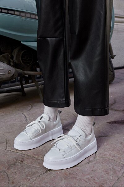 NILUFARR Diya Beyaz Hakiki Deri Kadın Sneaker