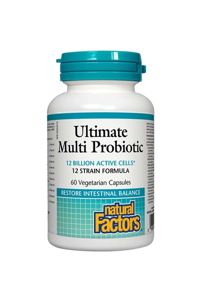 Natural Factors Ultimate Multi Probiotic، 12 مليار خلية نشطة، 60 كبسولة نباتية