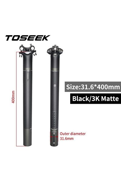 Choice matte 31.6-400 TOSEEK Carbon Seatpost Offset 0mm Bike Seatpost Carbon 27.2/31.6mm Length 350/400mm B