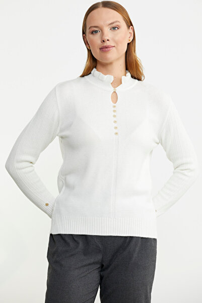 Sementa Metal Button Detailed Knitwear Sweater - Bone