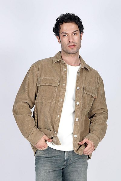 Lee Cooper Мъжко кадифено яке Lukas бежово