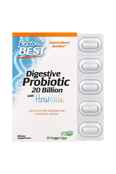 Doctor's Best Digestive Probiotic, 30 Veggie Capsules, 20 Billion