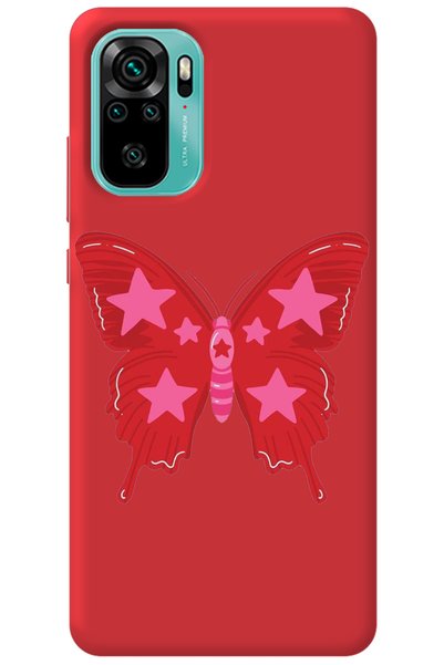 WANNA PROTECT Xiaomi Redmi Note 10 Red Inside Velvet Butterfly Girl Power Pat...