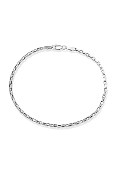 Altınkesesi 14 Ayar Altın Unisex Parlak Beyaz Zincir Bileklik