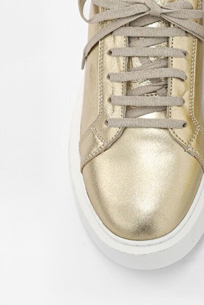 NILUFARR Julia Gold Hakiki Deri Kadın Sneaker