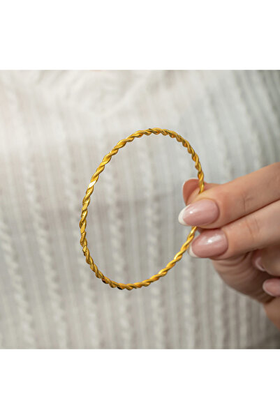 Gumush Gümüş Gold Burgu Kadın Bilezik