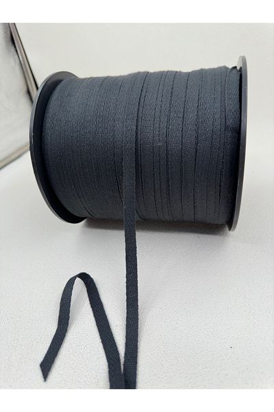paşateks since 1995 şekil 1 cm Cotton Herringbone Ribbon-5 Meters-Dark Gray