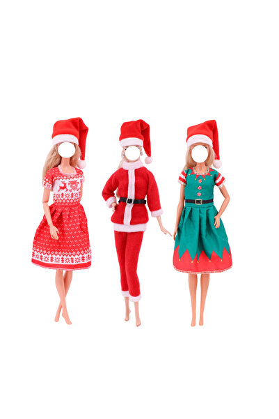 Choice 3 أطقم ملابس للبنات، زي تنكري لحفلات عيد الميلاد، مناسب لدمى البنات مق...