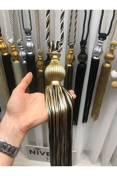 NİVEMESHOME Nivemeshome Siyah-bej Karma Saçaklı Tavan Toplama Braçol