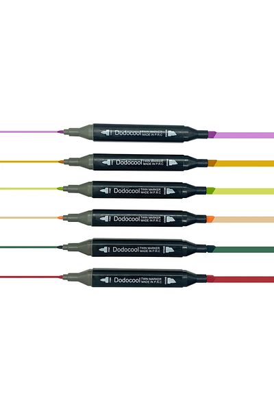Dodocool Art Design 60-Piece Double-Ended Touch Marker Pen Set - Portable Bag