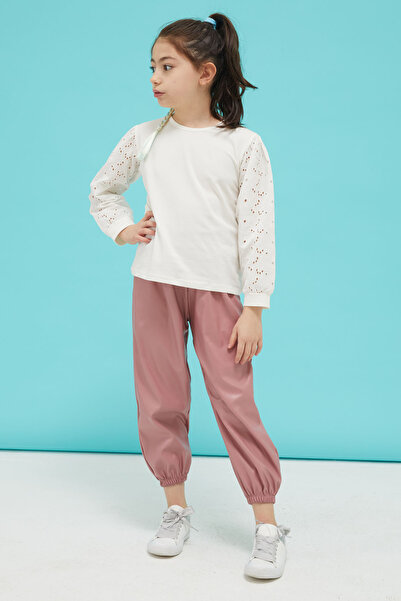 Cansın Mini Lace Detailed Girl's Bottom-Top 2-Piece Set 15033