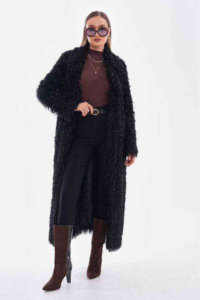 NAVY Bird Feather Long Coat