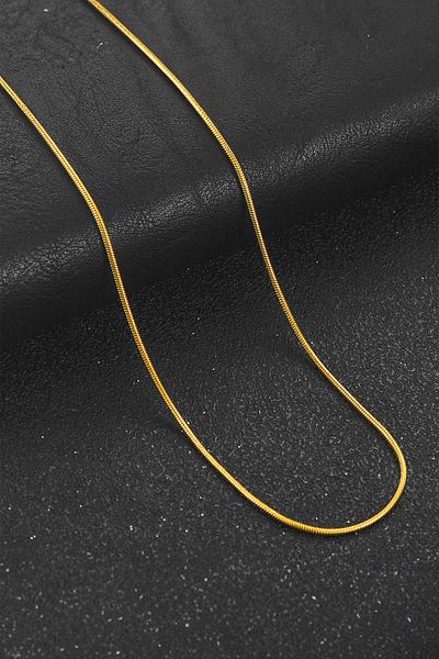 Santalio Round Snake Italian Chain Stainless Steel Necklace Gold Color - 1.5 mm