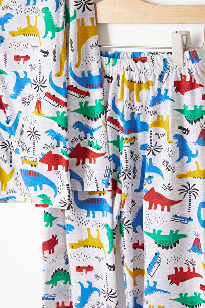 Cansın Mini Dinosaur Patterned Boy Pajama Set 16327