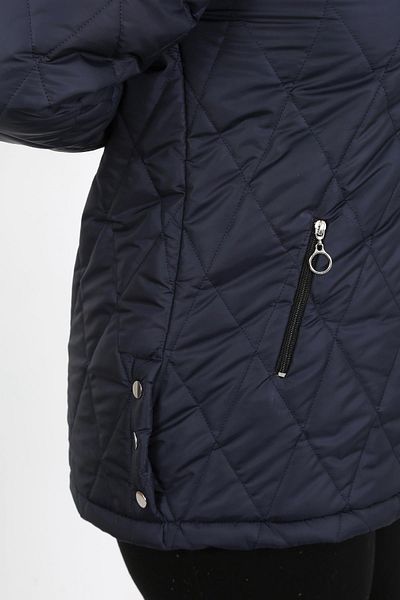 By Alba Collection Women's Navy Blue Jessica Quilted Large Size Coat