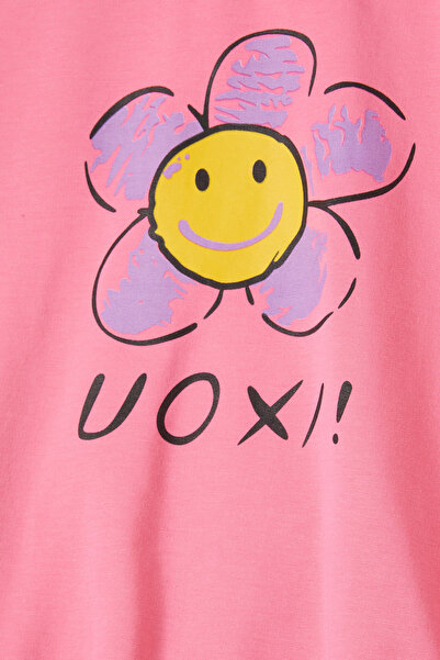 Cansın Mini Pembe Papatya Baskılı Kız Çocuk Sweatshirt 16613
