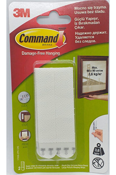 3M 17206 Command Büyük Boy Cırt Cırt Bant 2li Pk.
