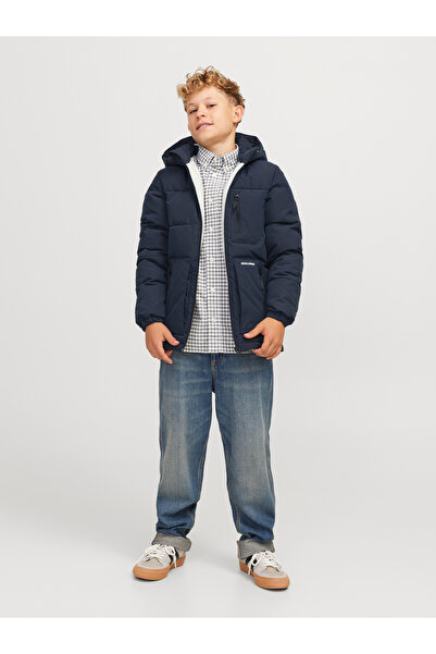 Jack & Jones Jack Jones Jjeotto Puffer Jacket Sn Jnr Kids Navy Blue Coat 12258547 -04