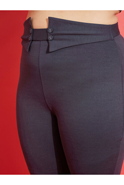 Sassafras By Styli Plus Front Button Detail Bell Bottom Trousers