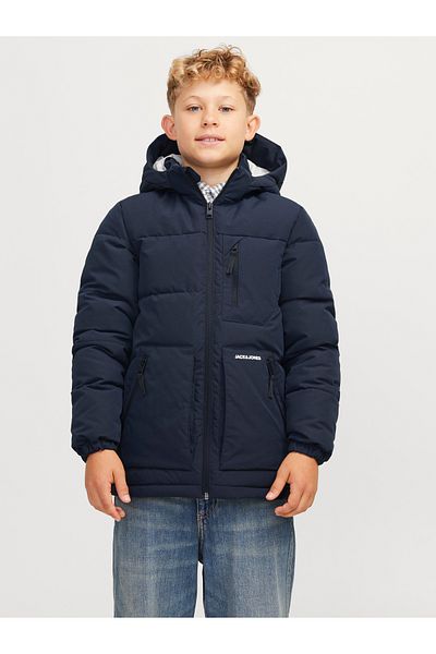 Jack & Jones Jack Jones Jjeotto Puffer Jacket Sn Jnr Kids Navy Blue Coat 12258547 -04
