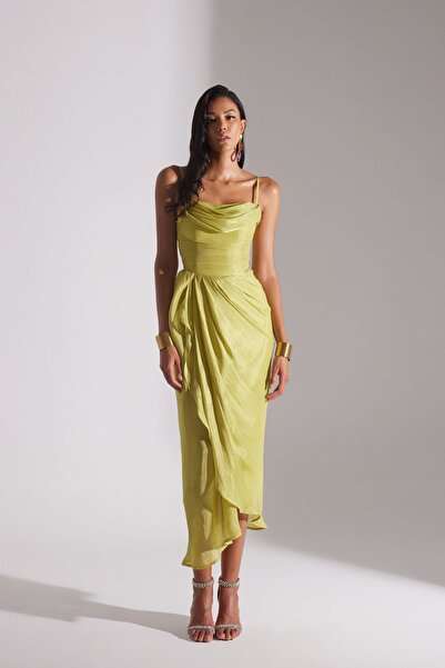 BETTY & SAM EVA DRAPELİ ASKILI GECE ELBİSESİ