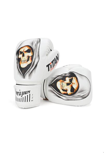 Titan Sport Beyaz Hayalet Kurukafa Desenli Boks Eldiveni