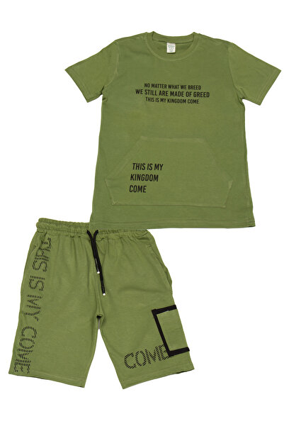 Cansın Mini Хлопчачий комплект з шортами з принтом «Come» 14115