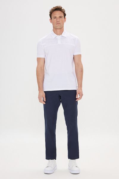 ALTINYILDIZ CLASSICS Tricou alb pentru bărbați, slim fit, 100% bumbac, cu gât polo