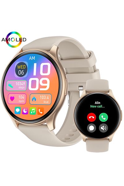 Choice Gold 2025 True Amoled Smart Watch Ladies Screen Always Show Time 466*466 Hd Health Tracker Voice Cal
