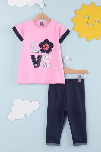 Cansın Mini طقم كابري بناتي مطرز بالزهور 2-9 سنوات 13938