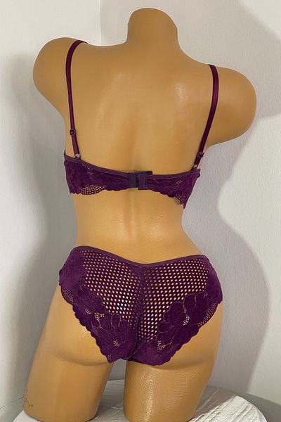 H&S MODA Suede and Velvet Padded Underwear Set - Elegance, Support and Comfort with a Luxury Touch