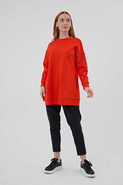 Moodbasic Asymmetric Stone Tunic Coral