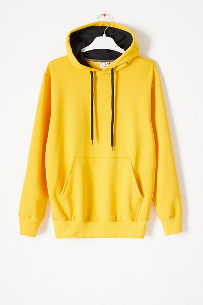 Cansın Mini Hanorac unisex pentru copii cu buzunar cangur galben 16786
